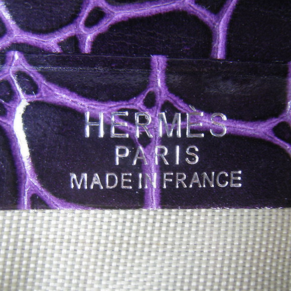 Cheap Replica Hermes Purple Crocodile Veins Wallet H006